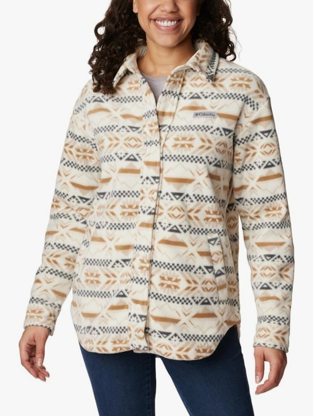 Columbia Women's Benton Springs II  Patterned Fleece Jacket Shirt Size L Large